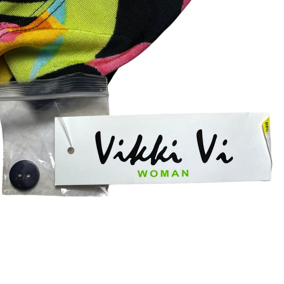 Vikki Vi Liquid Knit Slinky Cardigan Top Jacket Size 3x Pink Floral Print Plus - Picture 9 of 11